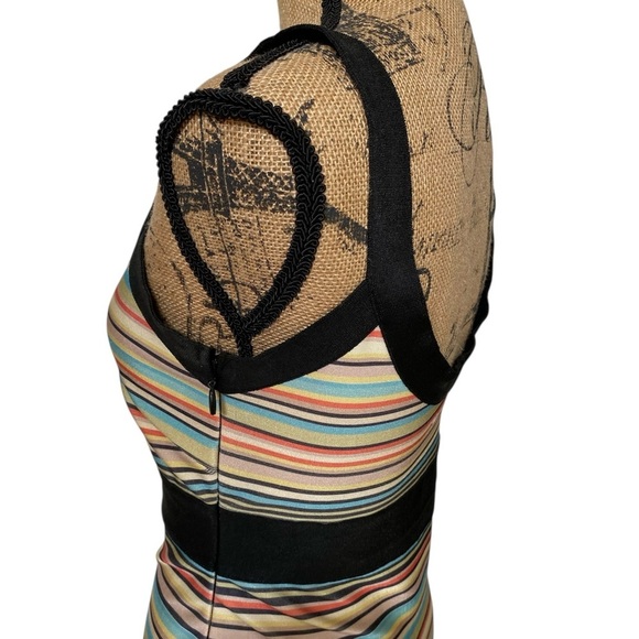 Wow Couture Bandage BodyCon Multicolored Striped Mini Dress Women’s Size Medium - Picture 4 of 11
